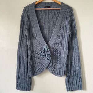 Stella Forest Handknit 100% Cotton Cardigan Size 3 (Small)